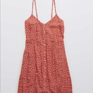 Aerie Button Up Mini Dress in Calypso Red *NEVER WORN*
